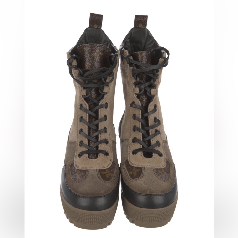 Louis Vuitton Laureate Boot in black, brown and taupe